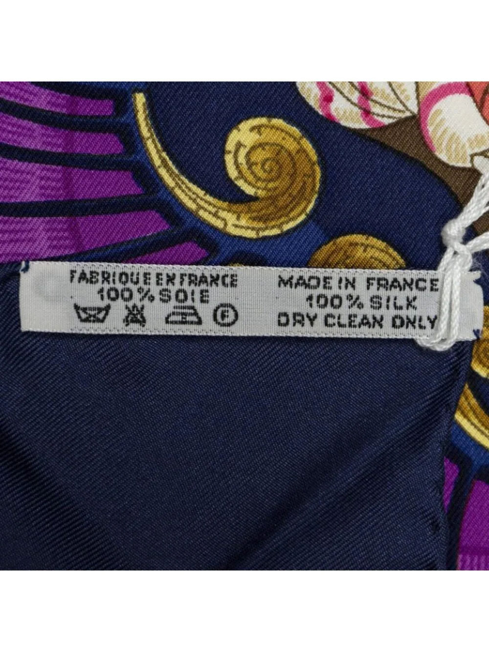 Hermes Scarf Navy Gold Red Silk - Picture 5 of 5